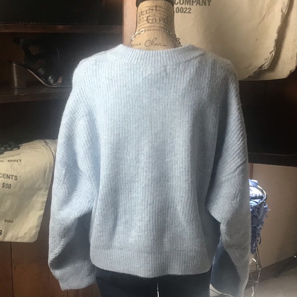 Topshop blue long oversized sleeved sweater - Picture 5 of 7